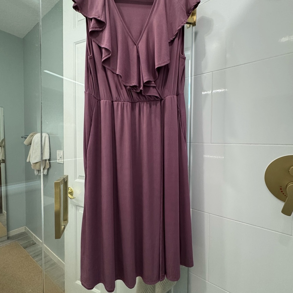 Elegant Lilac Ruffle Dress